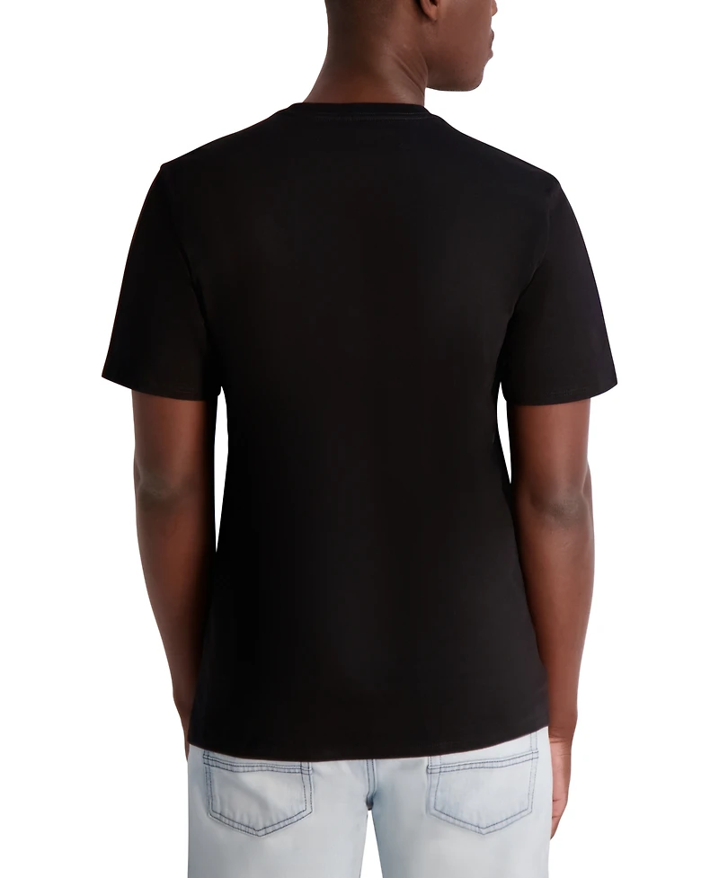 Karl Lagerfeld Paris Men's Short Sleeve Metallic Logo Crewneck T-Shirt