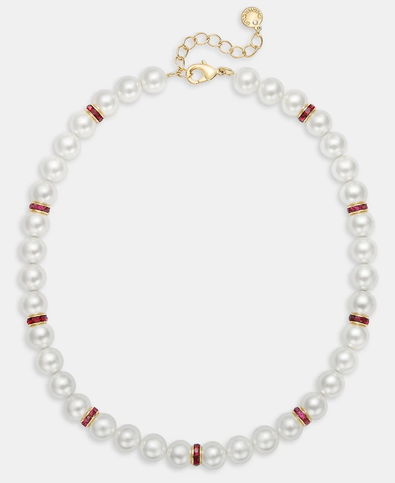 Charter Club Color Pave & Imitation Pearl Beaded Collar Necklace, 16" + 2" extender, Macy's Exclusive