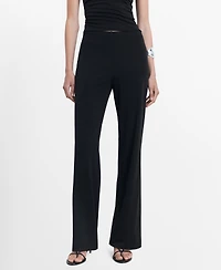 Mango Women's Straight Mid-Rise Pants