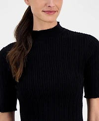 Anne Klein Women's Cable-Knit Short-Sleeve Sweater