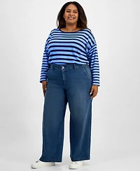Style & Co Plus Size High Rise Wide-Leg Jeans, Macy's Exclusive
