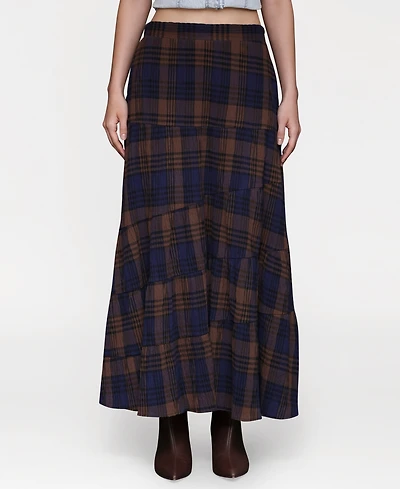 Avec Les Filles Women's Printed Tiered Maxi Skirt