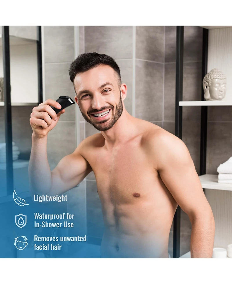 Pursonic – Mario Lopez Wireless Body Hair Trimmer & Shaver + Nose and Ear Hair Trimmer + Men's Assorted Face and Body Wipes (3-Pack, 150 Wipes)