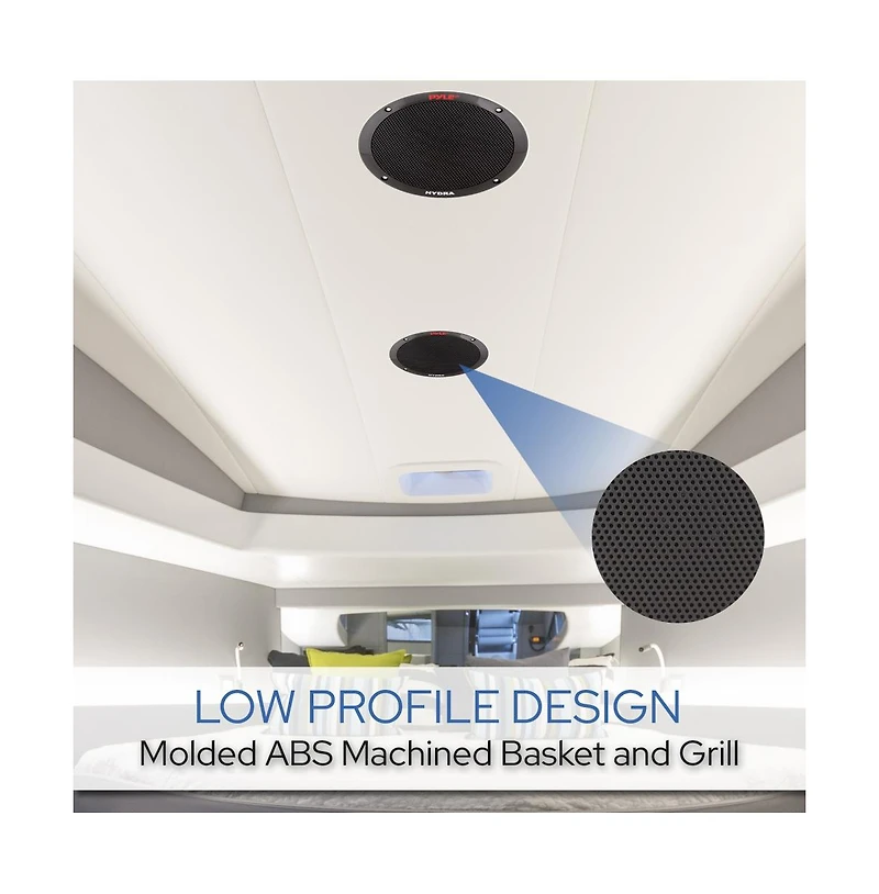 Pyle 8” In-Wall/Ceiling 2-Way Speaker Pair – 300W, Midbass Woofer, 1” Titanium Dome Tweeter, Flush Mount Design, Easy Install (PD