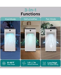 SereneLife Portable Air Conditioner - 8000 Btu Cooling Capacity (Ashrae) Compact Home A/C Cooling Unit Only with Wifi Function (White)