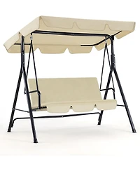 Boyel Living -Person Metal Patio Swing with Removable Cushion Outdoor Porch Chair for Adults Garden Backyard Deck