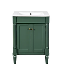 Casainc 24" Vanity with Sink and 2-Tier Shelf, Modern Freestanding Cabinet