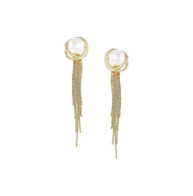 Sohi Women's Black Dangling Drop Earrings