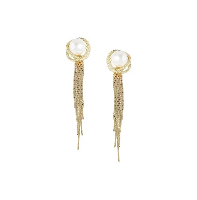 Sohi Women's Black Dangling Drop Earrings