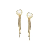 Sohi Women's Black Dangling Drop Earrings