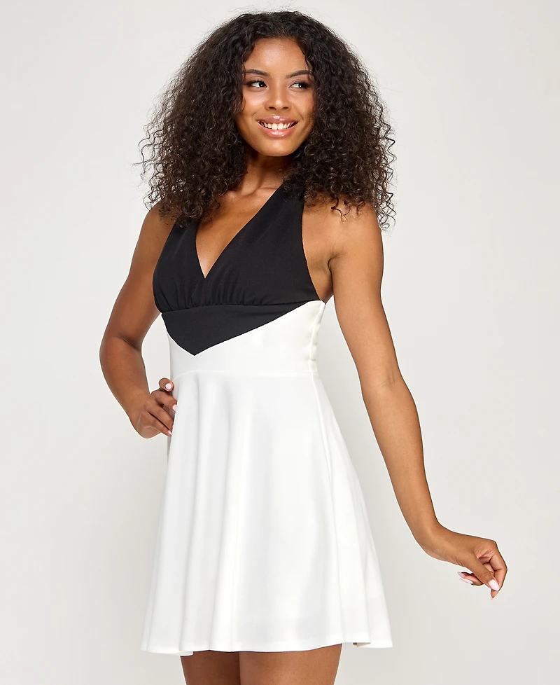 City Studios Juniors' Halter Fit & Flare Dress
