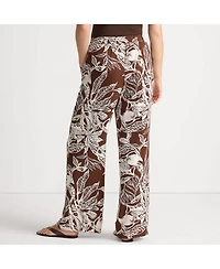 Lands' End Women's Rayon High Rise Wide Leg Pants - Set Bottom