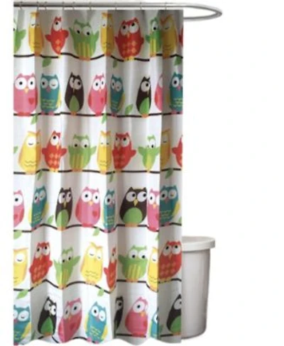 Kate Aurora Juvenile Owls Novelty Fabric Shower Curtain