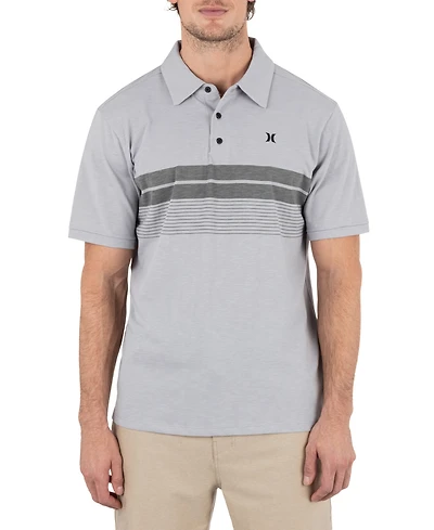 Hurley Men's Printed Stripe Slub Short Sleeve Polo Shirt