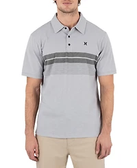 Hurley Men's Printed Stripe Slub Short Sleeve Polo Shirt