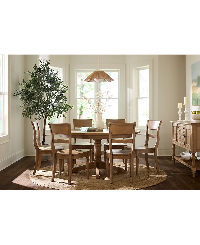 Willowmere 7-Pc. Dining Set (Round Table & 6 Wood Chairs) Created for Macy's.