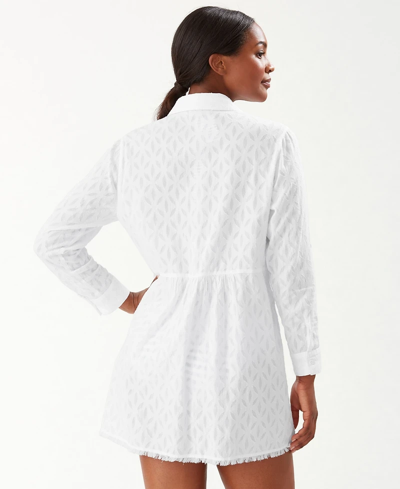 Tommy Bahama Women's Cotton Boyfriend Shirt Cover-Up