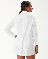 Tommy Bahama Women's Cotton Boyfriend Shirt Cover-Up