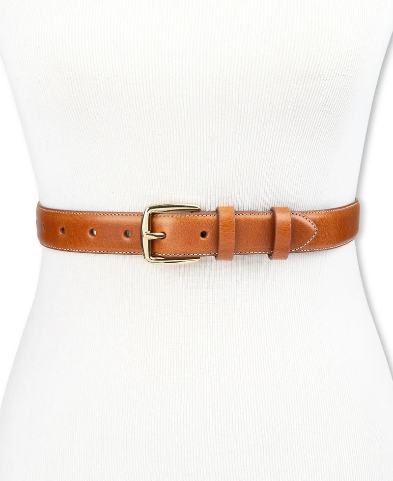 Cole Haan Women's Classic Square Buckle Leather Trouser Belt