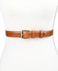 Cole Haan Women's Classic Square Buckle Leather Trouser Belt