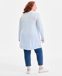 Style & Co Plus Turbo Long Open-Front Cardigan Sweater, Macy's Exclusive