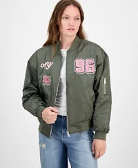 Hippie Rose Juniors' Oversized Bomber Jacket