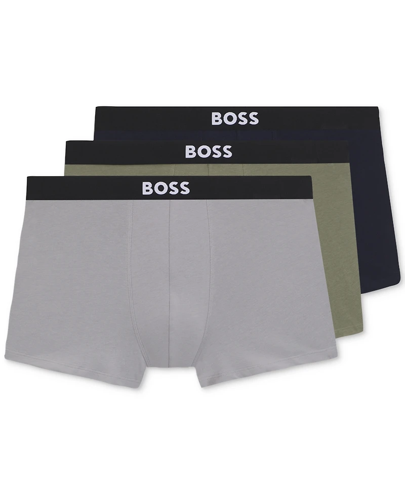 Boss by Hugo Men's One 3-Pk. Logo Waistband Trunks