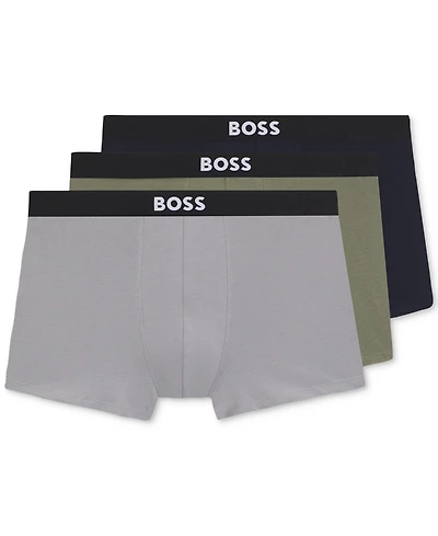 Boss by Hugo Men's One 3-Pk. Logo Waistband Trunks