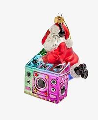 Holiday Lane Merry Magic Glass Dj Santa Ornament, Macy's Ornament