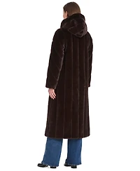 Jones New York Women's Hooded Faux-Fur Coat