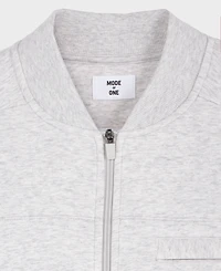 Mode of One Men's Relaxed Fit Long Sleeve Zip-Front Heathered Scuba Jacket, Macy's Exclusive