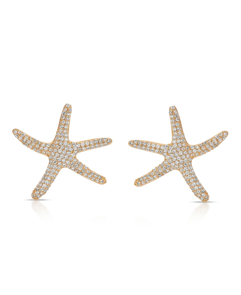 Ettika Pave Starfish Statement Earrings