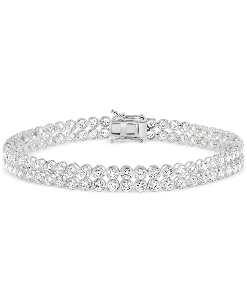 Effy Lab Grown Diamond Double Row Bracelet (6-1/20 ct. t.w.) 14k White Gold (Also Yellow Gold)