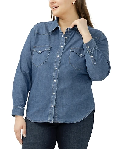 Silver Jeans Co. Plus Western Denim Shirt
