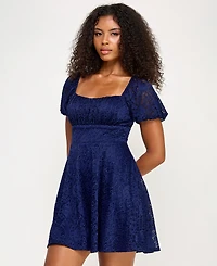 City Studios Juniors' Lace Fit & Flare Dress