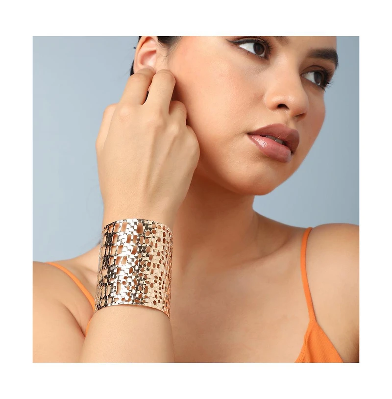 Sohi Metallic Statement Cuff Bracelet