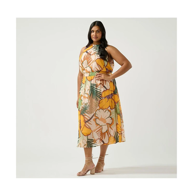 Estelle Paradisa Sleeveless Midi Dress