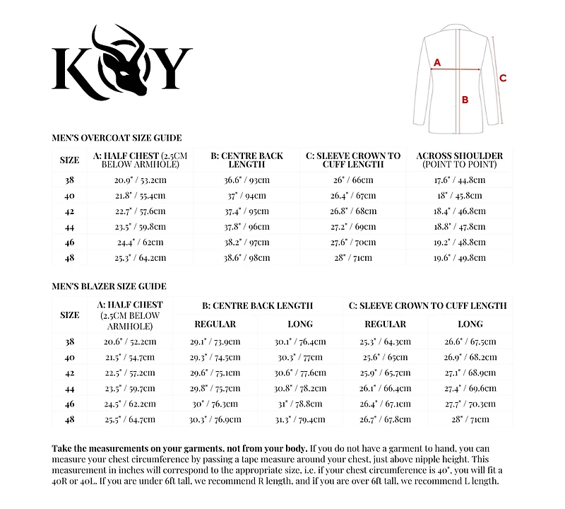 Koy Clothing Men's Classic Tailored Wool Blazer