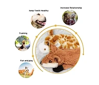 Nocciola 5 Pcs Jungle Series Crinkle Dog Toys, No Stuffing Squeaky Dog Toys with Double Layer Reinforced Fabric,Christmas gift
