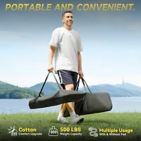 Double Hammock with Stand, 2 Person Cotton Rope Hammock with Removable Polyester Pad