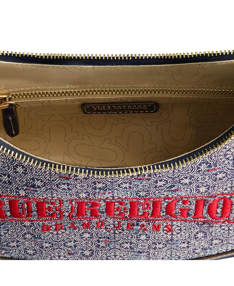 True Religion Striped Denim Small Hobo