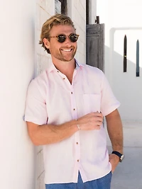Koy Clothing Men's Short Sleeve Linen Kikoy Shirt
