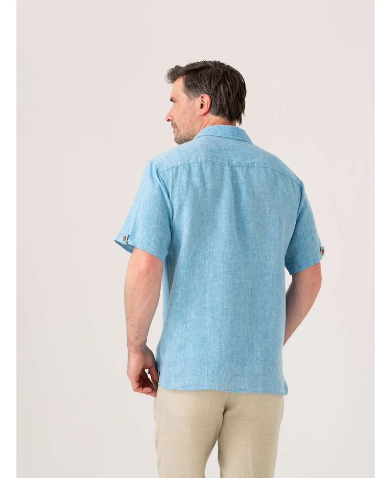 Koy Clothing Men's Regular Fit Short Sleeve Linen Shirt