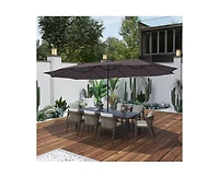 Casainc 181" x 106" Outdoor Double-Sided Market Umbrella With Base Patio