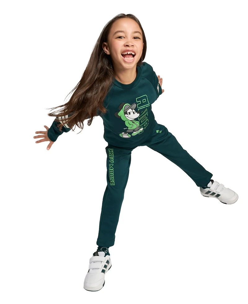 adidas Toddler Girls 2-Piece Disney Mickey Mouse T-Shirt and Joggers Set