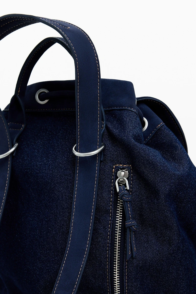 Desigual Women's Medium convertible denim bucket backpack