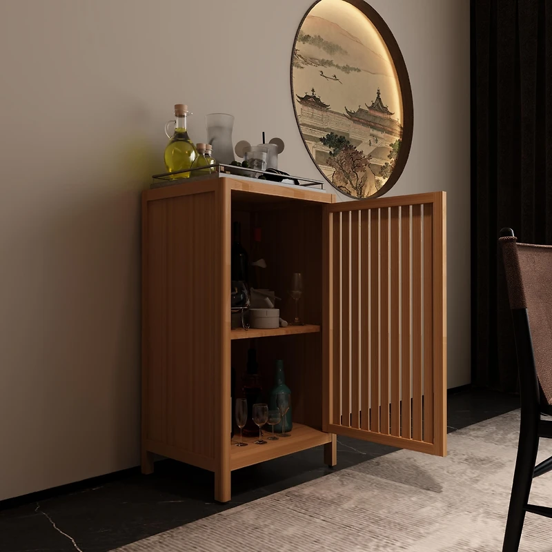 Casainc Bathroom Storage Cabinet with Door and Adjustable Shelf, Freestanding Floor Organizer for Multiple Rooms