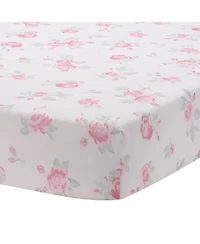 Lambs & Ivy Coquette Floral Pink Bows Aesthetic 3-Piece Baby Crib Bedding Set