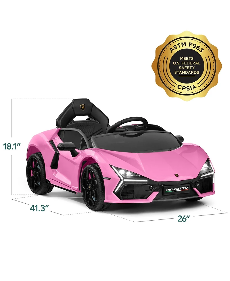 Best Choice Products Kids 12V Ride-On Car Officially Licensed Lamborghini Revuelto w/ Remote, Led Lights