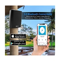 Pyle 6.5-Inch Wall Mount Waterproof Bluetooth Speaker System, Weather-Resistant, Built-In Amplifier, High-Power Sound, Black